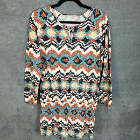 Patagonia Dress Womens Small Cream Kamala Drop Waist Tunic Organic Cotton Nature - Picture 2 of 13